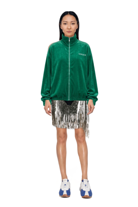 Outfit the 400 bleecker runner sneakers and cotton-terry jacquard zip sweatshirt