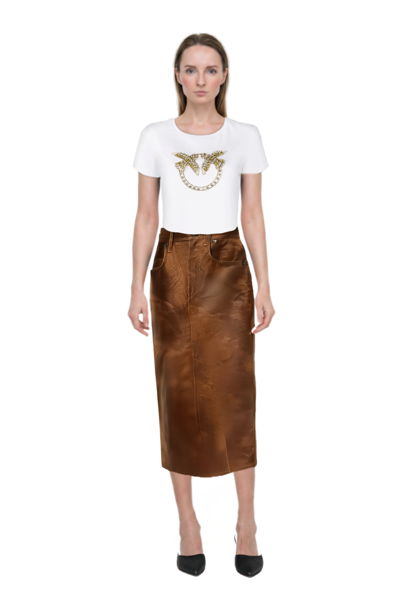 Outfit crinkled-effect midi skirt and le cœur pointed-toe mules