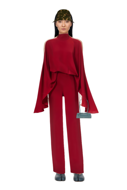 Outfit eolia cape jumpsuit and tabi ballet flats