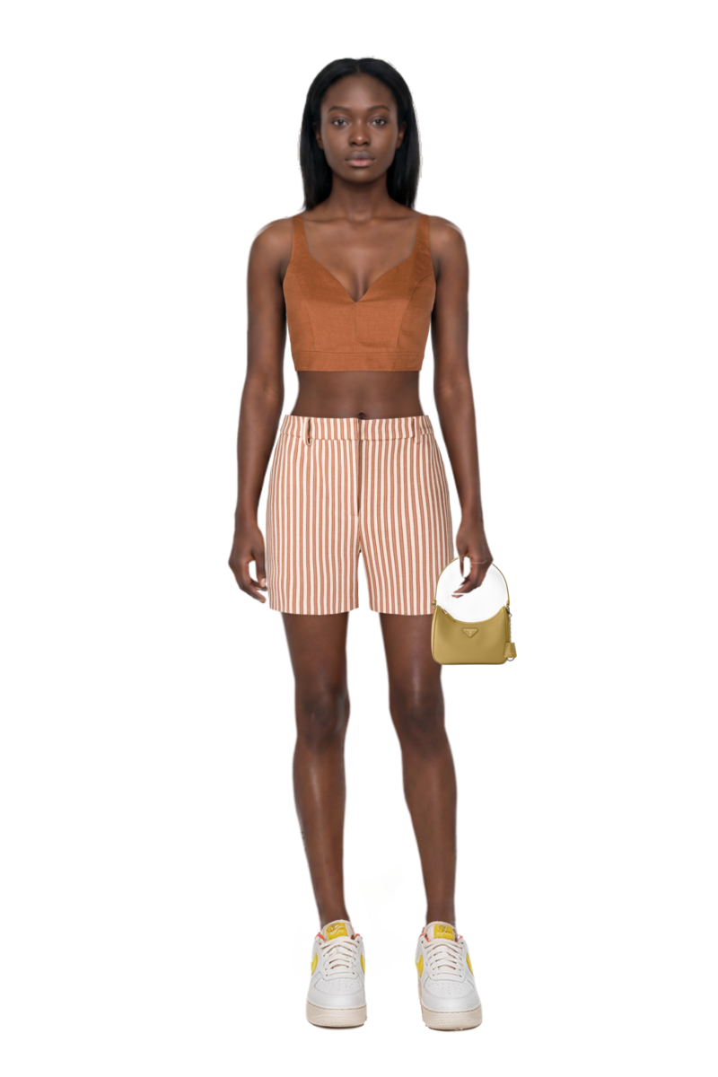 Outfit re-edition 2005 saffiano leather mini-bag and air force 1 '07 lx "white/phantom/pearl white/yell" sneakers