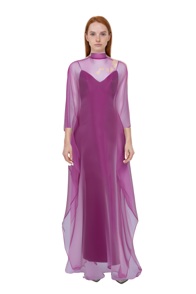 Outfit sphinx high-neck kaftan dress and scarlett 50 pumps