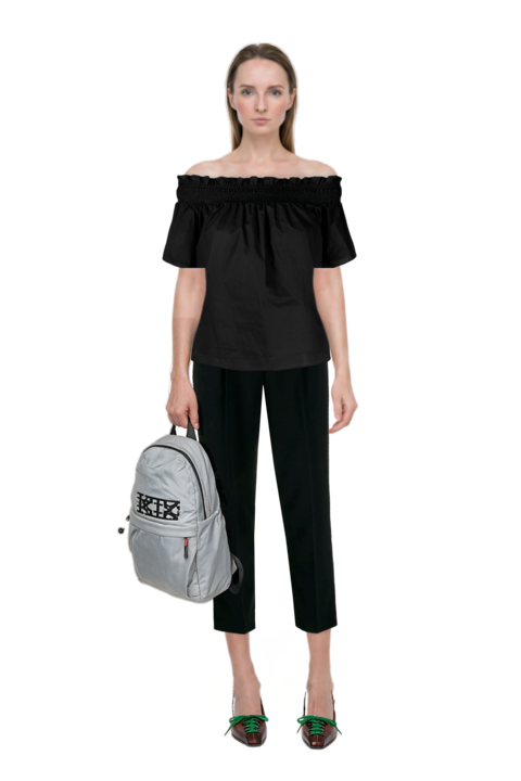 Outfit lace-up pointed-toe pumps and pinko top