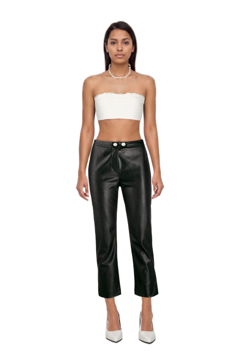 Outfit fame leather pumps and pinko top