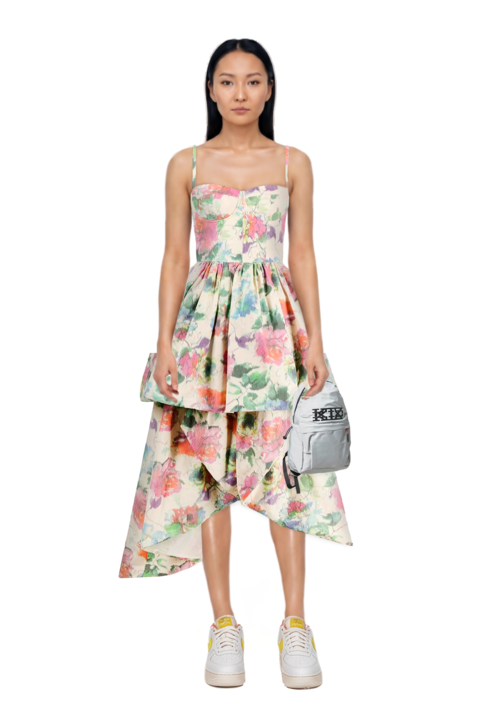Outfit air force 1 '07 lx "white/phantom/pearl white/yell" sneakers and pinko sundress