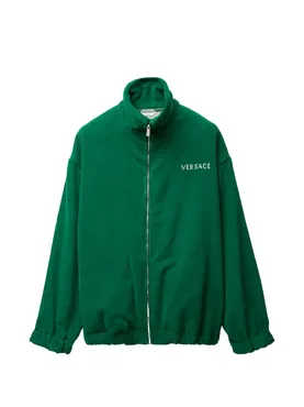 Versace cotton-terry jacquard zip sweatshirt