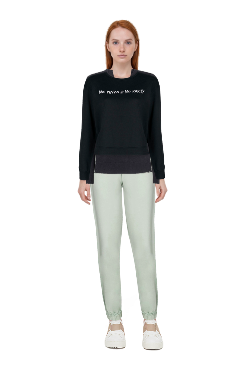 Outfit crew-neck cashmere sweater  and pinko sweatshirt