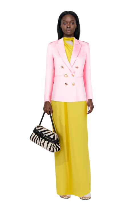 Outfit astor halterneck maxi dress and x jacquemus moon shoe sneakers