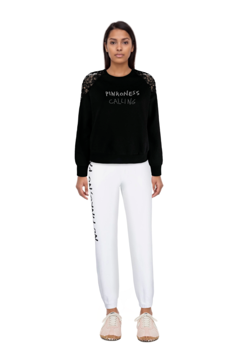 Outfit x jacquemus moon shoe sneakers and pinko sweatshirt