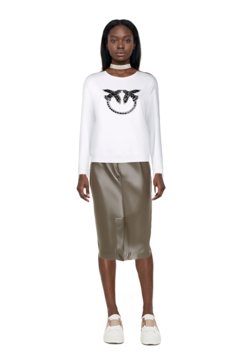 Outfit midi skirt and pinko sweatshirt