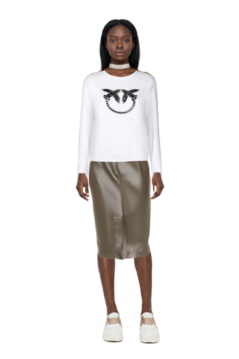 Outfit midi skirt and pinko sweatshirt