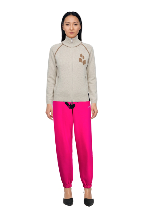 Outfit logo-intarsia zip-up cardigan and le cœur pointed-toe mules