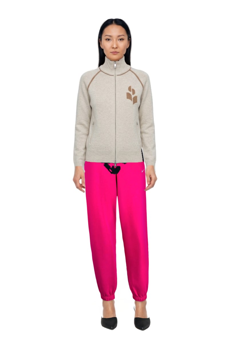 Outfit logo-intarsia zip-up cardigan and le cœur pointed-toe mules