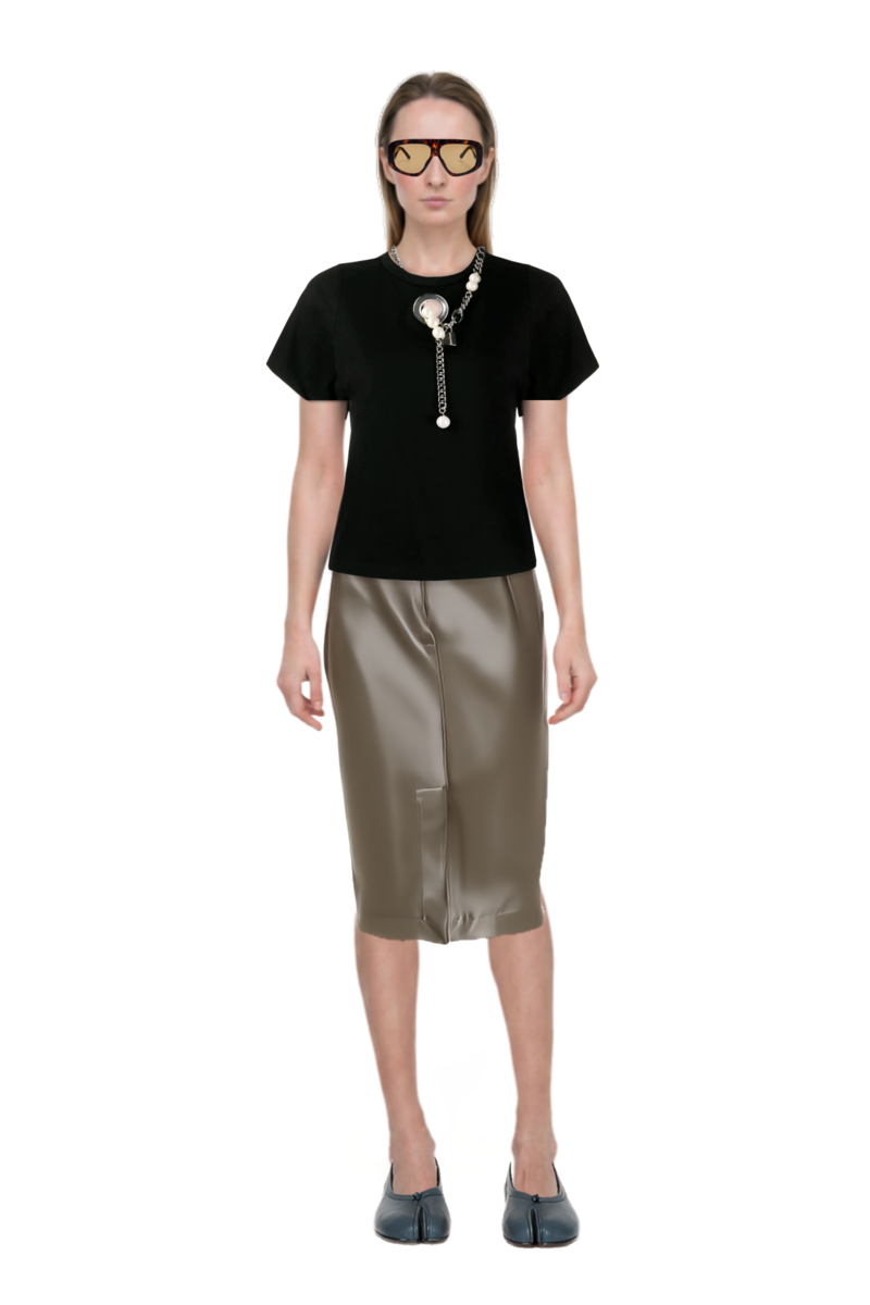 Outfit midi skirt and tabi ballet flats