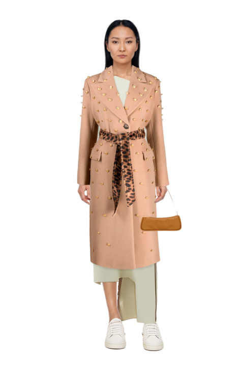 Outfit florinda one-shoulder slit dress and looong m shoulder bag