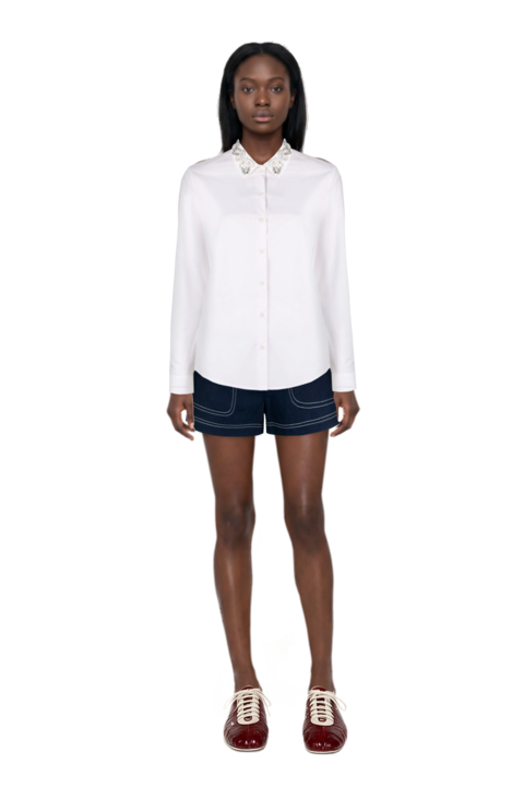 Outfit leren leather ballerina sneakers and pinko shorts
