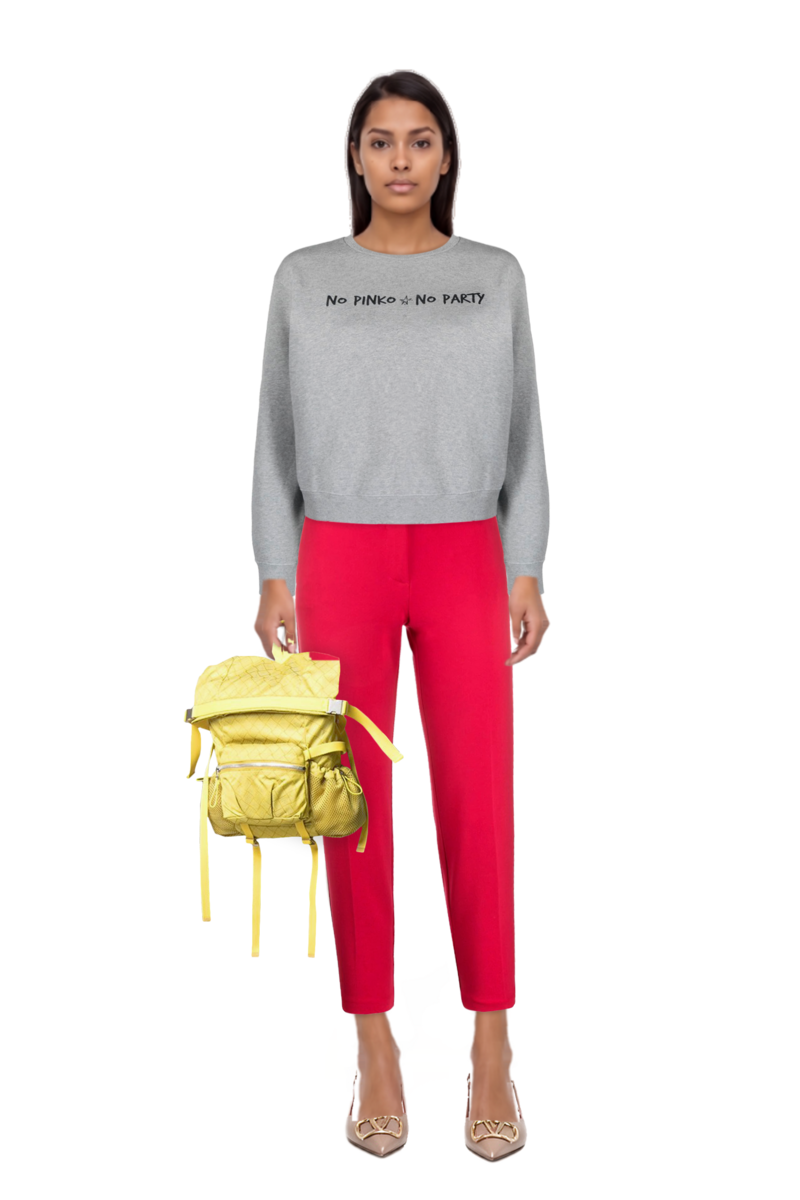 Outfit vlogo signature slingback pumps and pinko sweatshirt