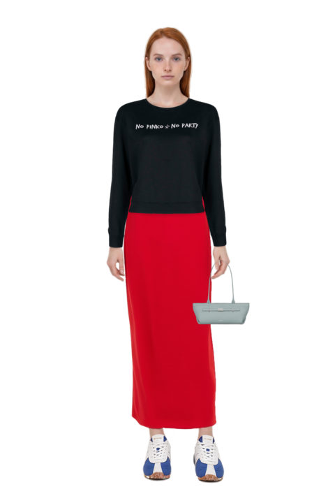 Outfit new york grained leather shoulder bag and asymmetric sleeveless dress