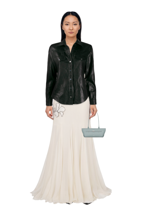 Outfit new york grained leather shoulder bag and decollete slingback pointed-toe pumps