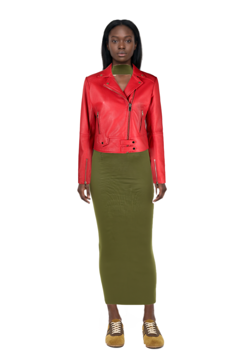 Outfit mahi dress and suede sneakers