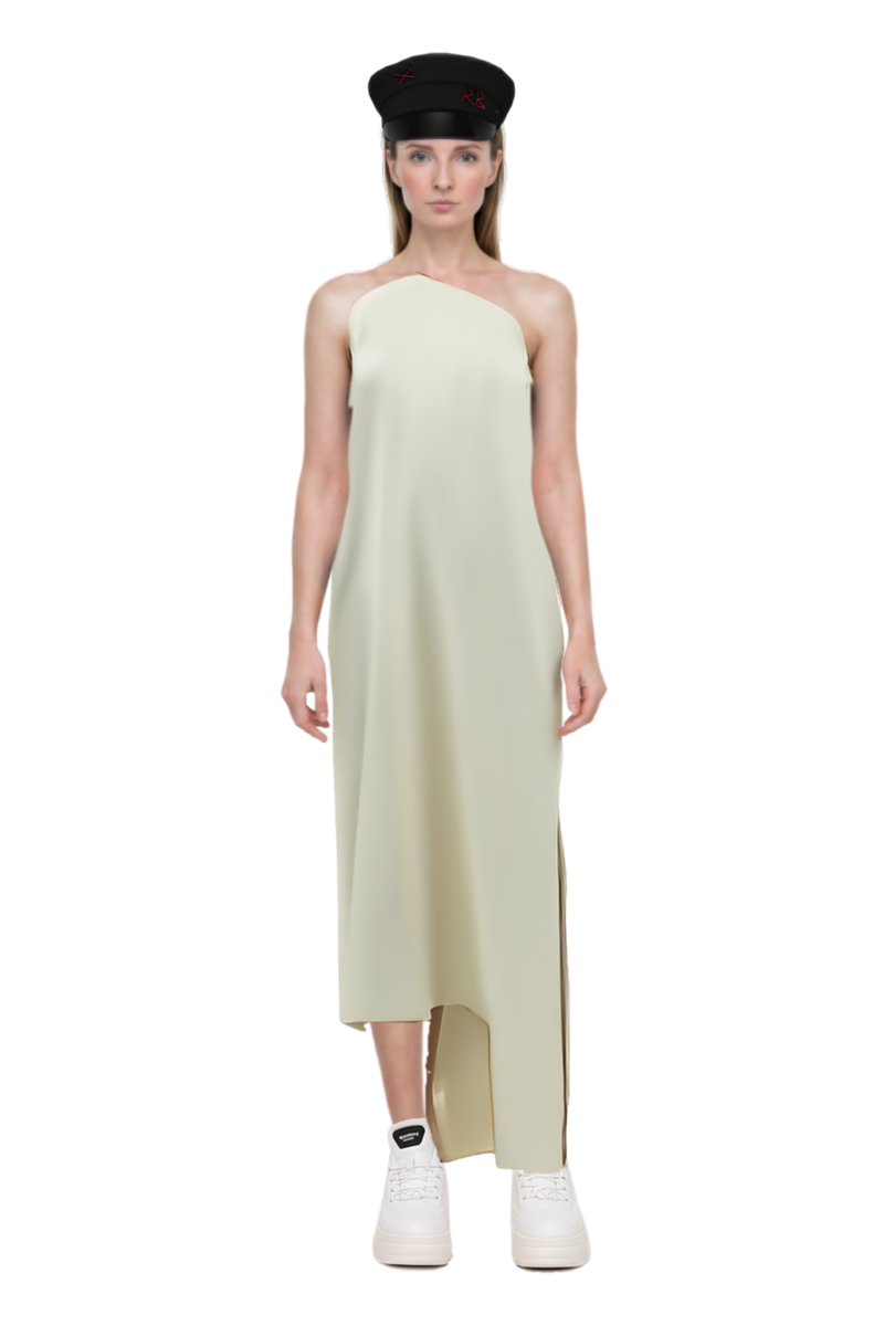 Outfit florinda one-shoulder slit dress and 23 cap