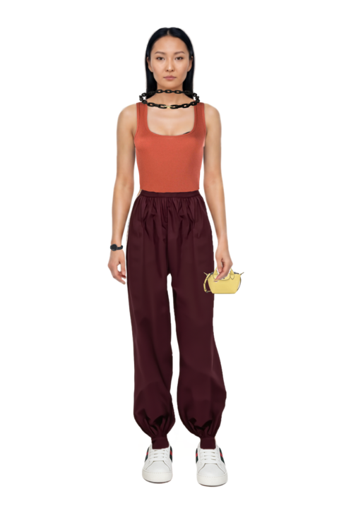Outfit le pliage xtra xs handbag and gathered-cuff loose-fit trousers