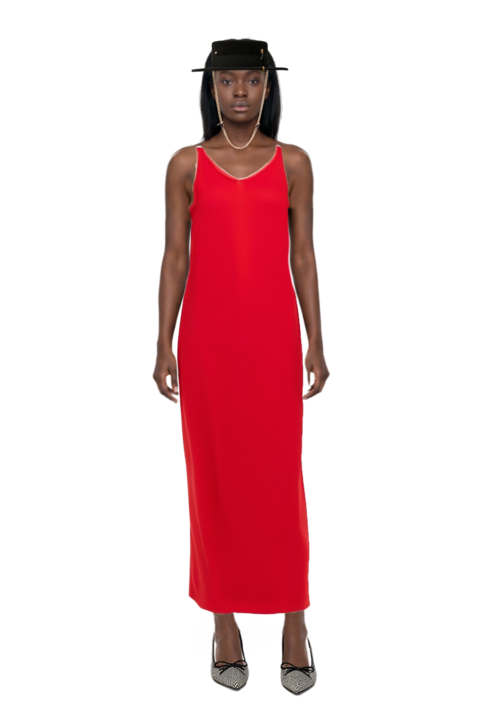 Outfit asymmetric sleeveless dress and scarlett 50 pumps
