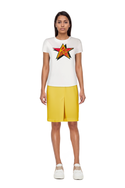 Outfit waxed canvas skirt and pinko t-shirt