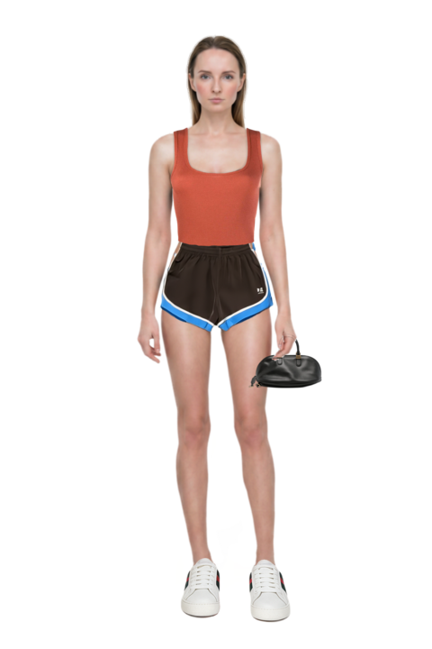 Outfit bolero bowling bag medium in black and stride logo-print shorts
