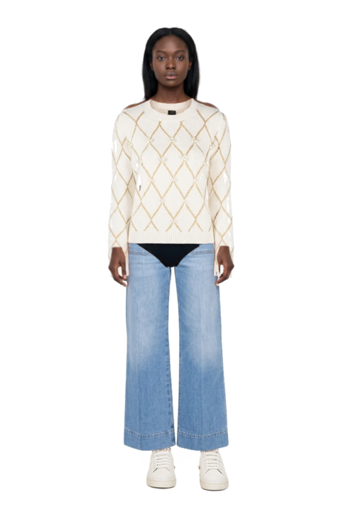 Outfit alina flared jeans and pinko sweater
