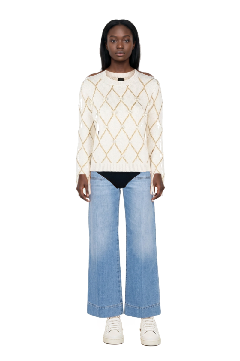 Outfit alina flared jeans and pinko sweater