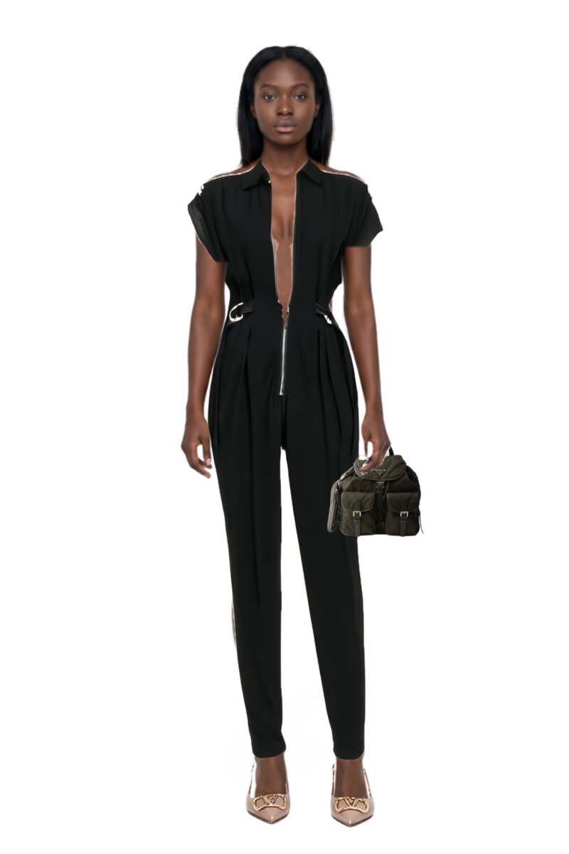 Outfit vlogo signature slingback pumps and medium quilted re-nylon backpack with saffiano leather trim