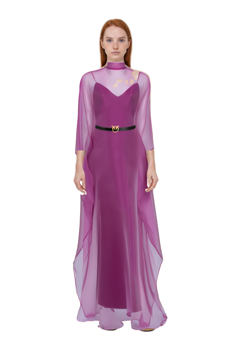 Outfit sphinx high-neck kaftan dress and suede sneakers