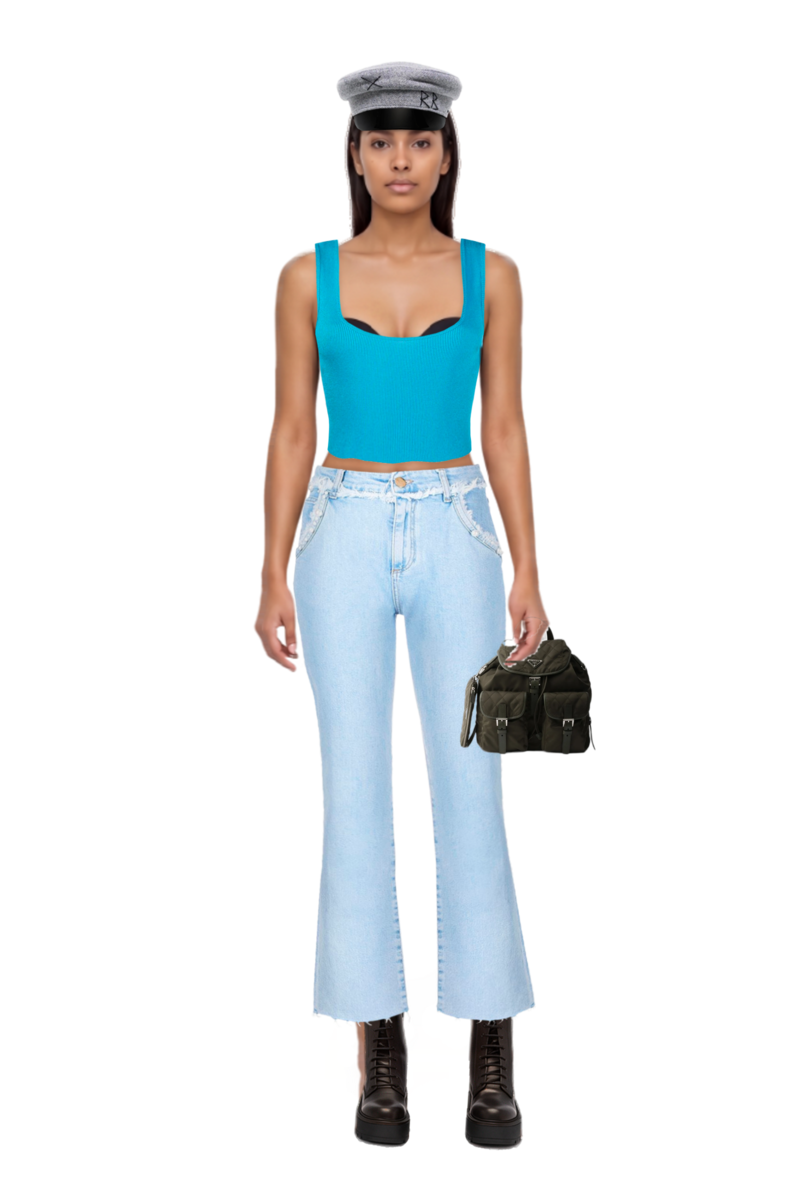 Outfit pinko top and medium quilted re-nylon backpack with saffiano leather trim