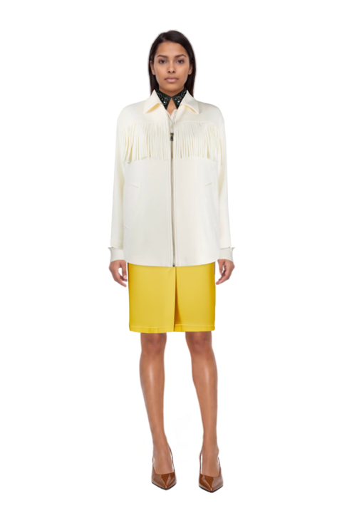 Outfit wimbledon waffle-knit embroidered sweater and waxed canvas skirt