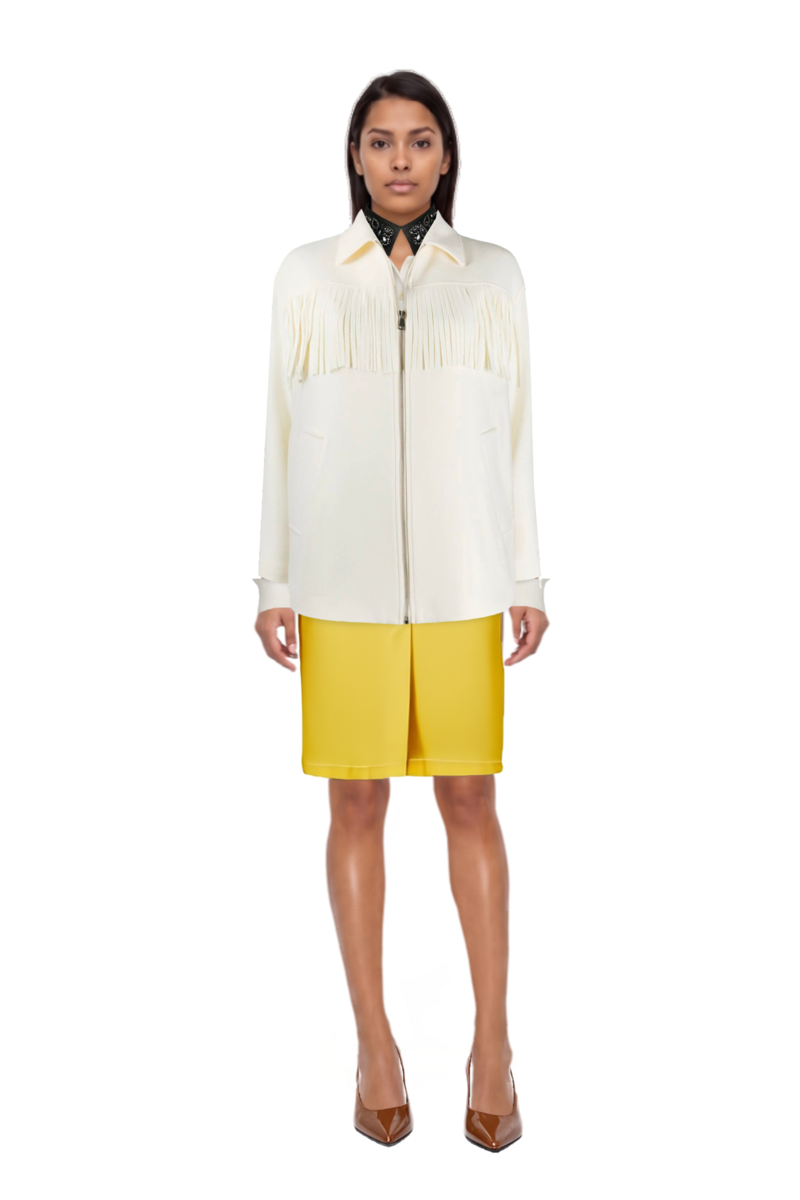 Outfit wimbledon waffle-knit embroidered sweater and waxed canvas skirt
