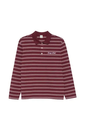 Sporty & Rich Signature logo striped long-sleeve polo shirt