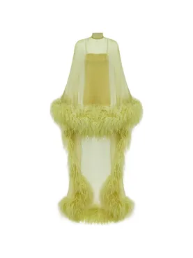 Taller Marmo Daisy Kaftan feathered dress