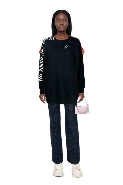 Outfit pinko sweatshirt and dane wide-leg jeans