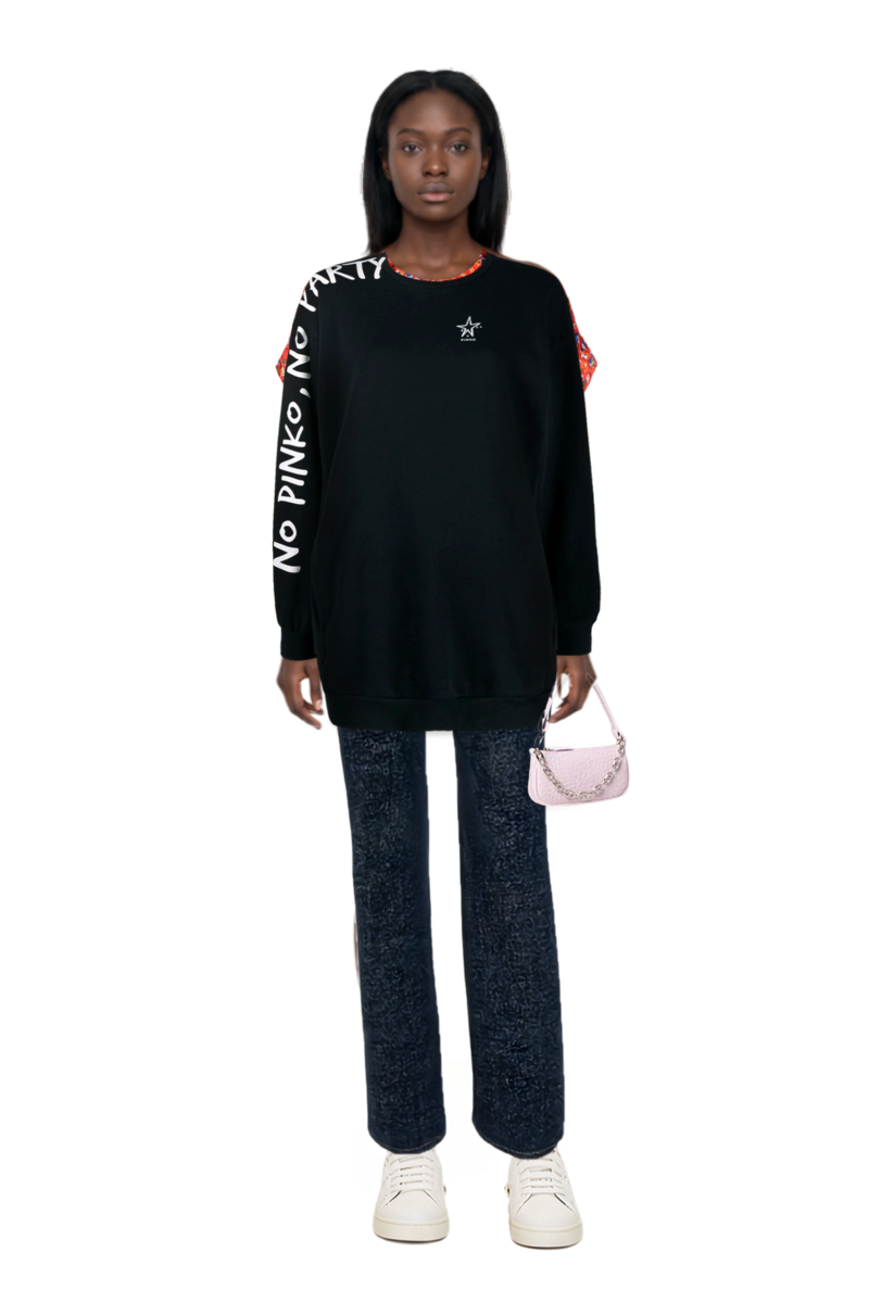Outfit pinko sweatshirt and dane wide-leg jeans