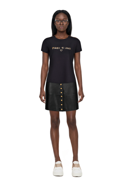 Outfit acetate geometric sunglasses and pinko skirt