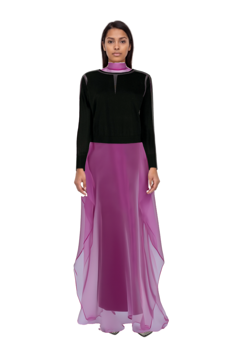 Outfit sphinx high-neck kaftan dress and scarlett 50 pumps