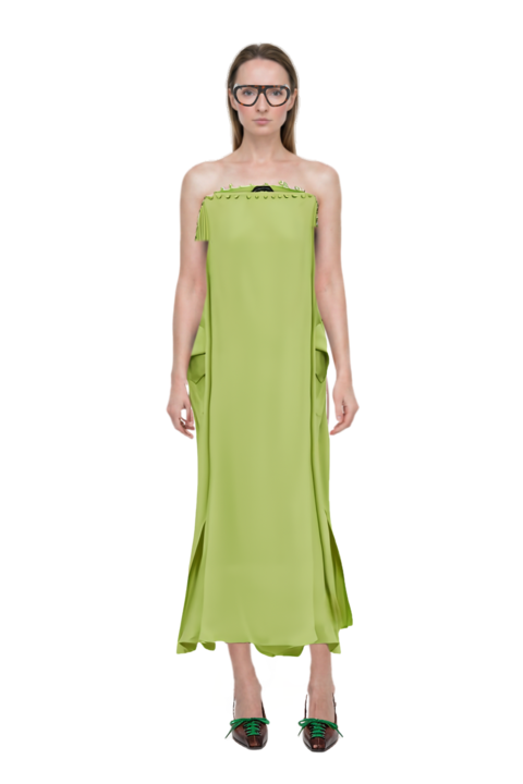Outfit one-shoulder button-detail kaftan and acetate geometric sunglasses
