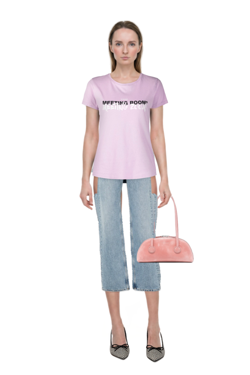 Outfit bessette leather tote bag and straight-leg jeans