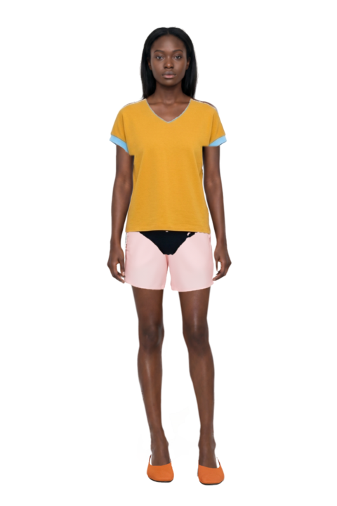 Outfit nylon shorts and stretch cotton-jersey t-shirt