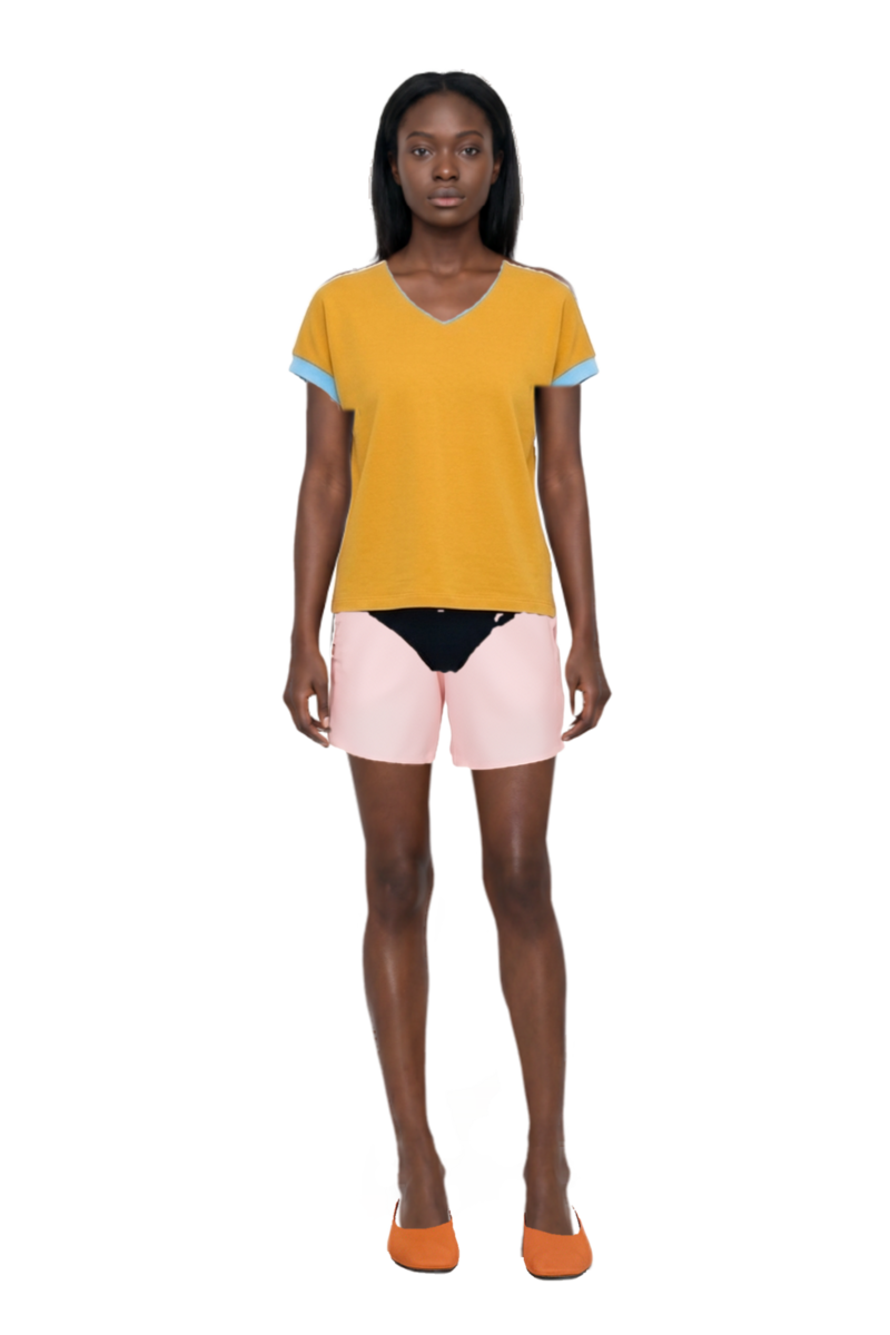 Outfit nylon shorts and stretch cotton-jersey t-shirt