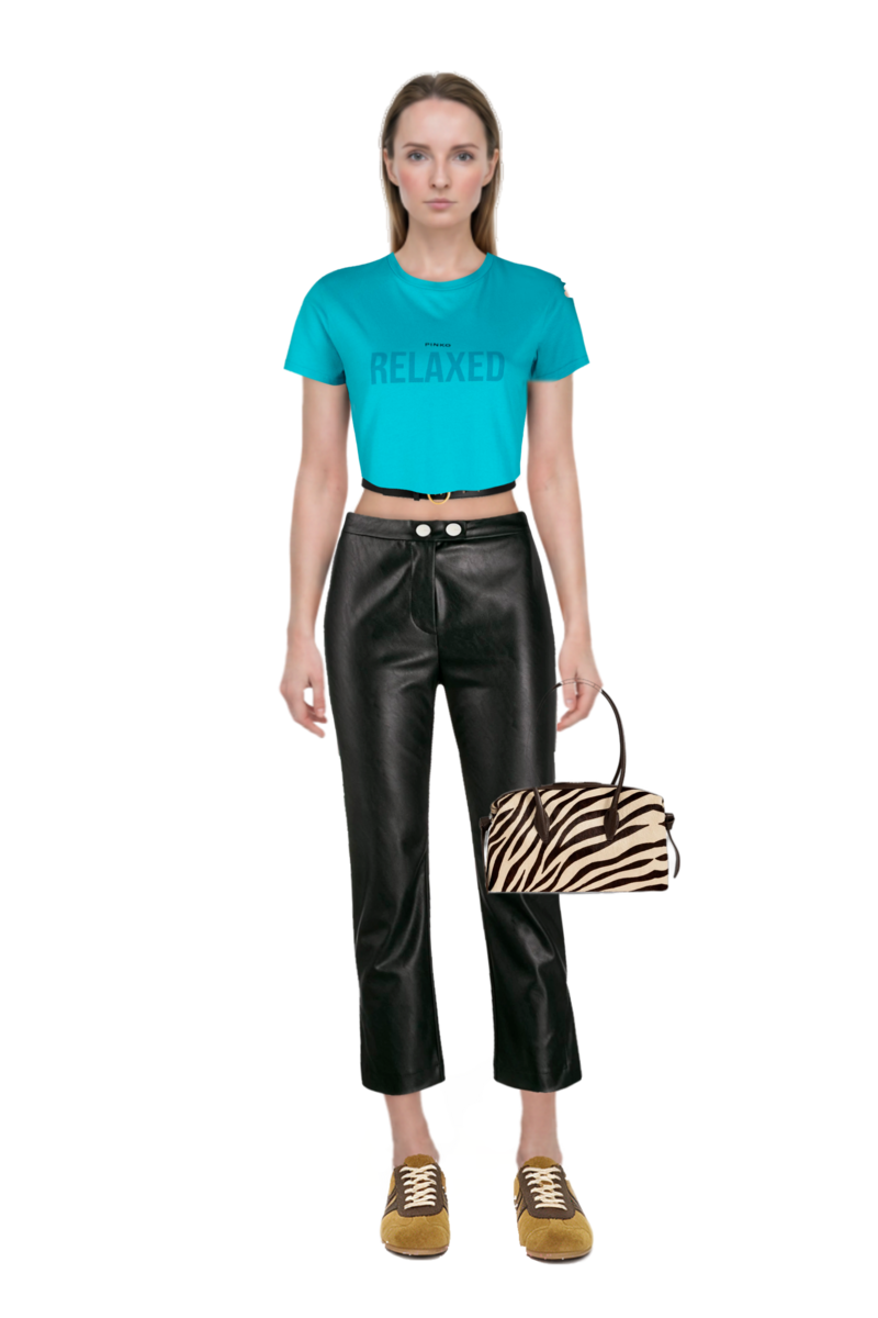 Outfit suede sneakers and brioche duffle zebra-print shoulder bag
