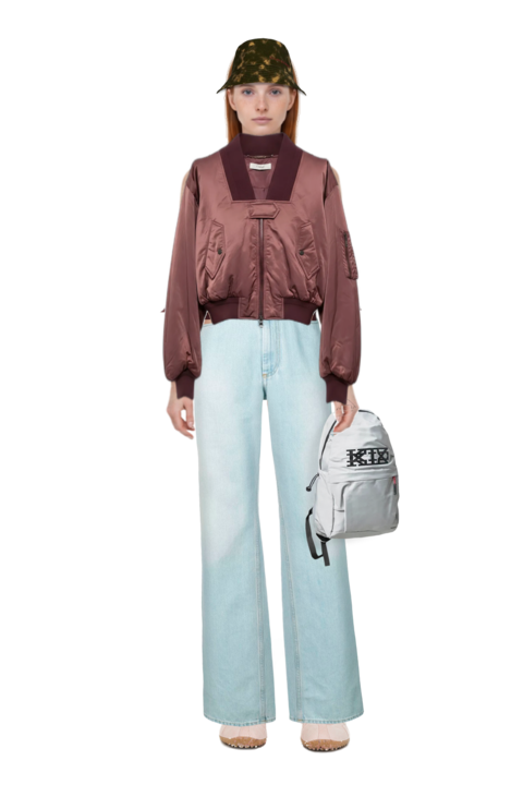 Outfit x jacquemus moon shoe sneakers and ribbed-trim zip-up bomber jacket
