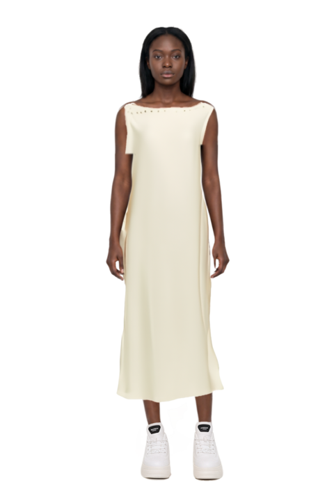 Outfit mila button-detail kaftan and 23 sneakers