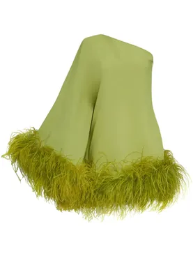 Taller Marmo Piccolo Ubud feather-trim minidress