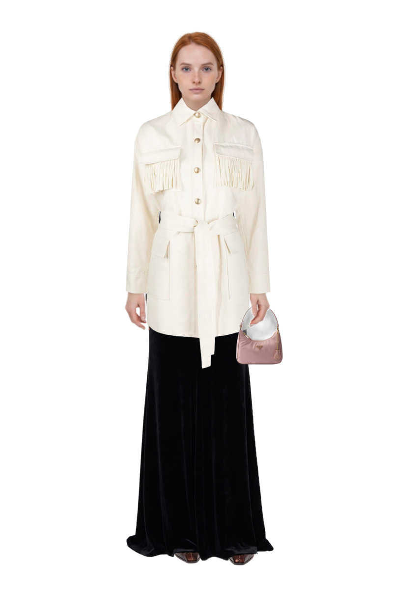 Outfit mini re-edition 2005 re-nylon and saffiano bag and lace-up pointed-toe pumps
